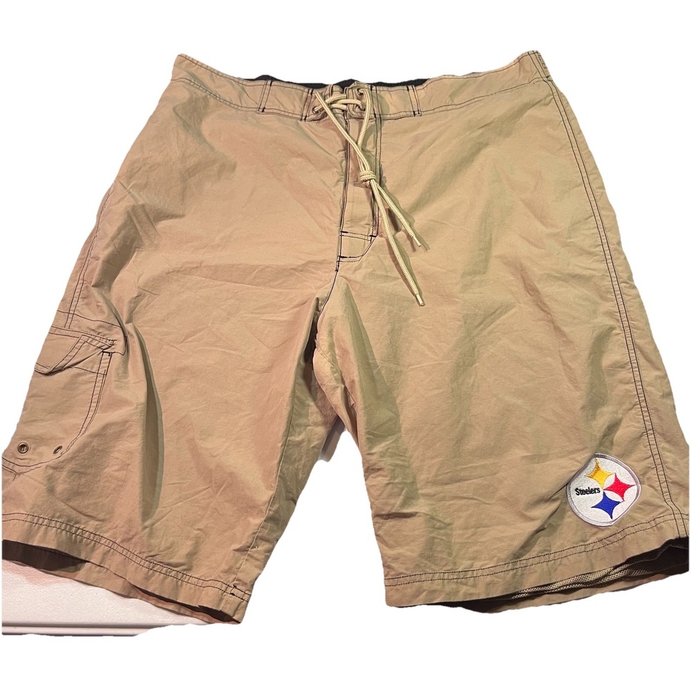 NFL Team Apparel Pittsburgh Steelers Men's Shorts Khakis Size XXL‎ EUC